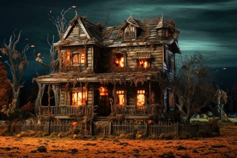 Haunted House On Halloween Celebration Concept Spooky House Halloween