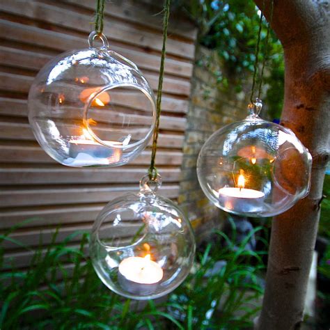 Set Of Four Hanging Tealight Bubbles By London Garden Trading