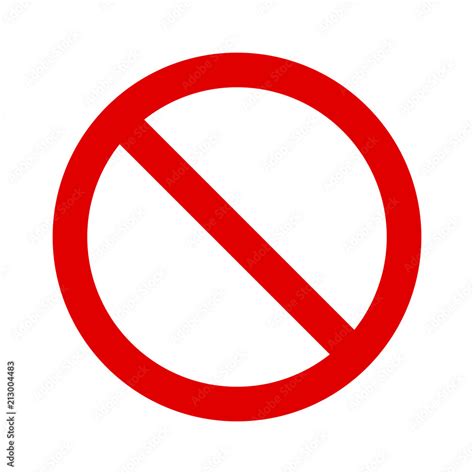 Red Ban Banned Or Restriction Sign Flat Vector Icon For Print And