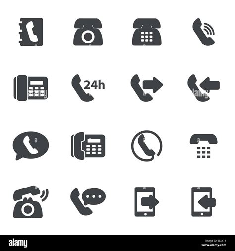 Vector Black Telephone Icons Set On White Background Stock Vector Image