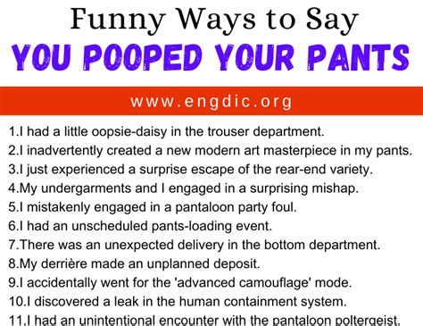 30 Funny Ways To Say You Pooped Your Pants Engdic