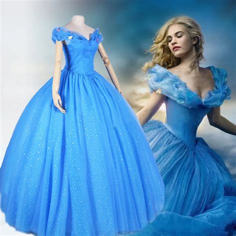 New Movie Cinderella Princess 2015 Cinderella Dress For Adult Women Blue Deluxe Cinderella