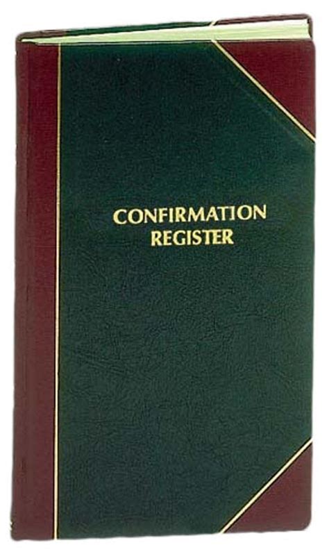 Confirmation Registers 2 Styles Available T H Stemper Co