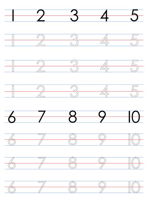 Writing Numbers 1 10 Worksheets For Preschool