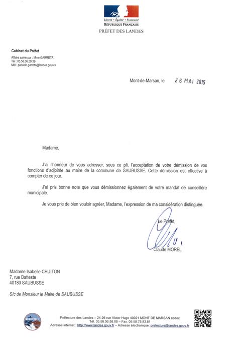 Lettre De D Mission Cdi Avec Pr Avis