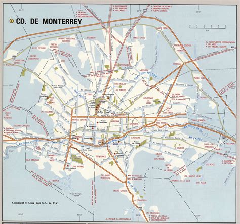 Monterrey City Map Large Printable Map Roads Of Monterrey City  Pdf