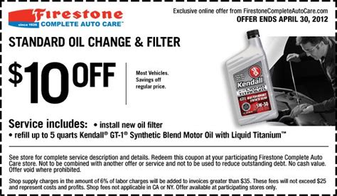 Firestone Complete Auto Care Center April Offers Cheap Oil Change