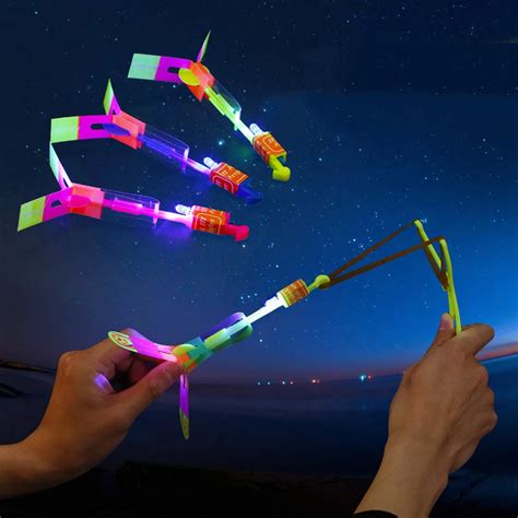 50100pcs Slingshot Led Glowing Copter Children Glowing Toys Glow In