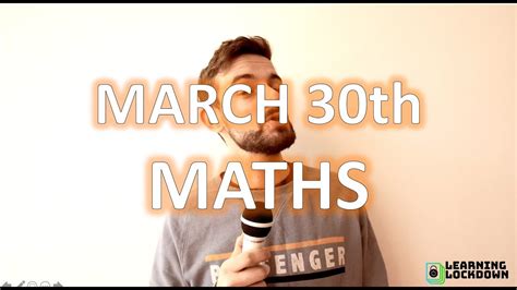 March 30th Lesson 2 Maths Youtube