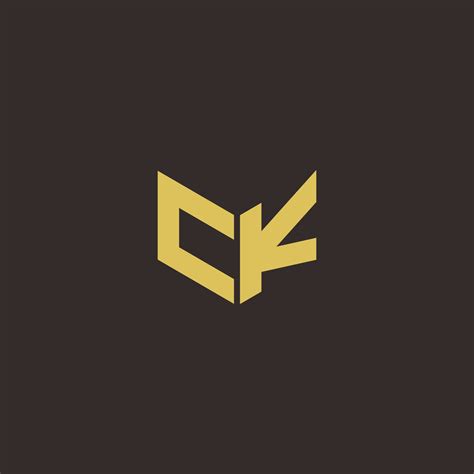 Ck Logo Letter Initial Logo Designs Template With Gold And Black