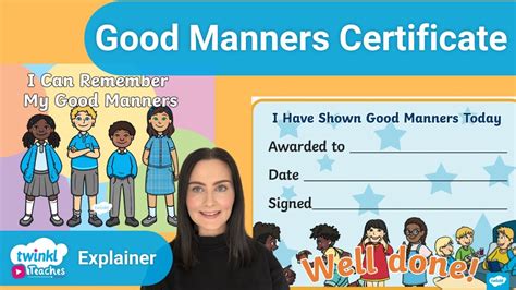 Good Manners Certificate Youtube