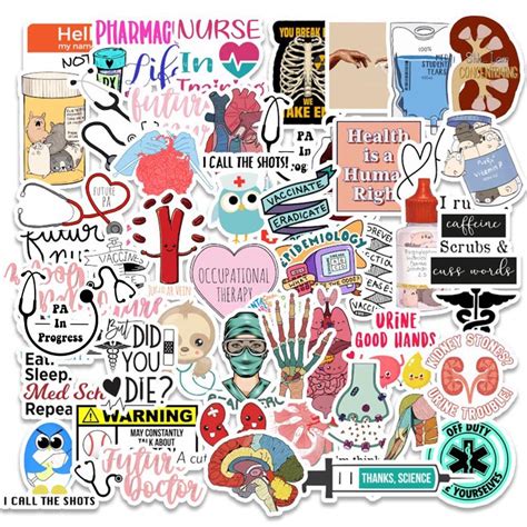 Buy Medical Science Equipment Stickers Doctor Nurse Stetho Waterproof Vinyl Stickers Human