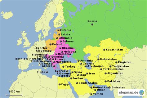Eastern Europe And Middle East Map World Map