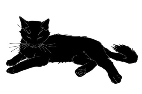Cute Realistic Cat Laying Vector Illustration Of Black Kitty Isolated