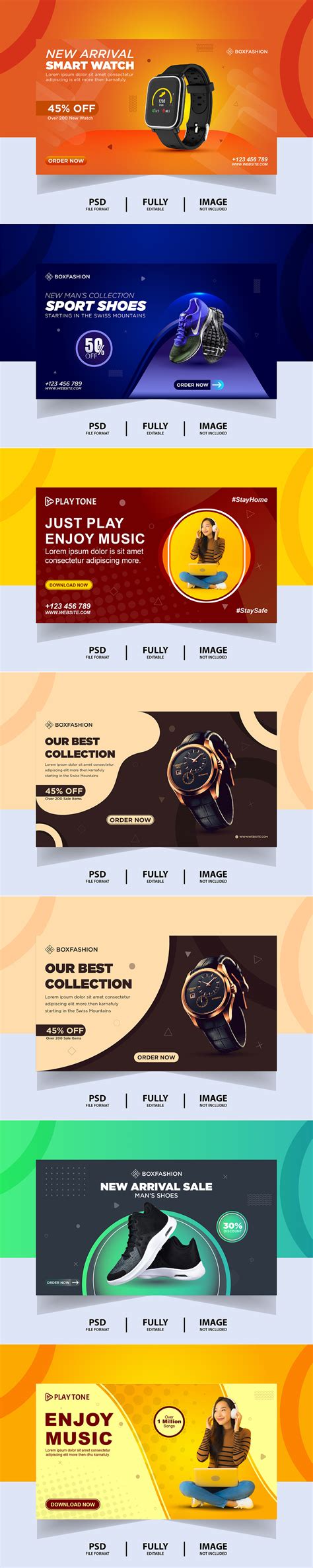 E Commerce Products Web Banner Template Free Download On Behance
