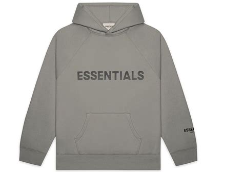 Fear Of God Essentials Pullover Hoodie Applique Logo Cement In 2022