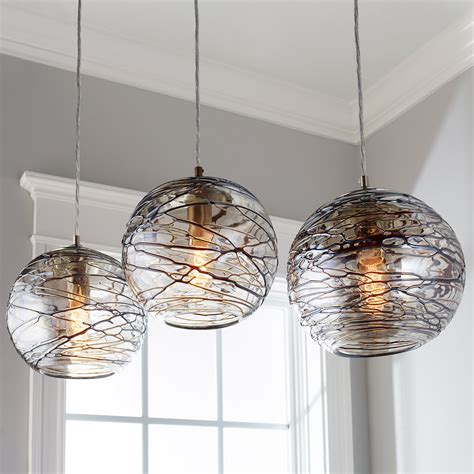 Ceiling light fixture, pendant light. Swirling Glass Globe Pendant Light - Shades of Light