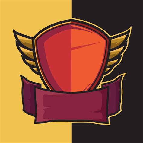 Premium Vector Badge Winged Shield For Esport Logo Design Elements