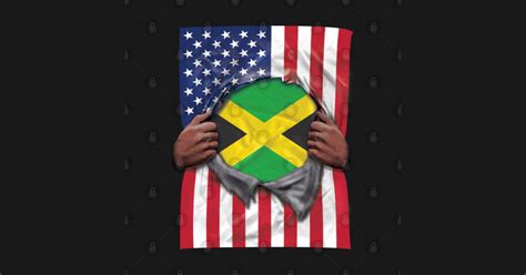 Jamaica Flag American Flag Ripped T For Jamaican From Jamaica