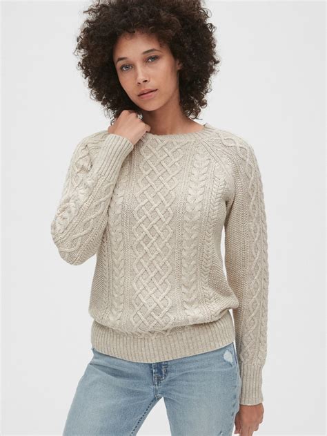 Cable Knit Crewneck Sweater Gap Sweaters For Women Crew Neck
