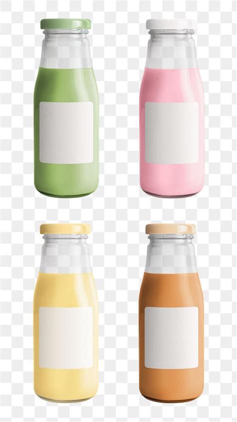 milk tea  glass bottles  label mockups set  image  rawpixelcom ployploy milk