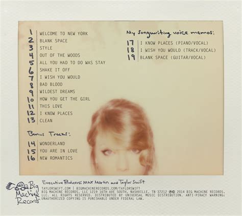 Taylor Swift 1989 Album Booklet Hawtcelebs