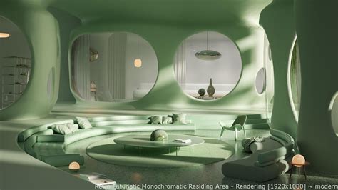Room Decor Ideas Retro Futuristic Monochromatic Residing Area
