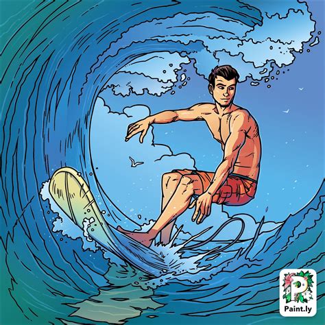 Pin By Larry Scheibe On Coloring Surfer Art Surfer Illustration