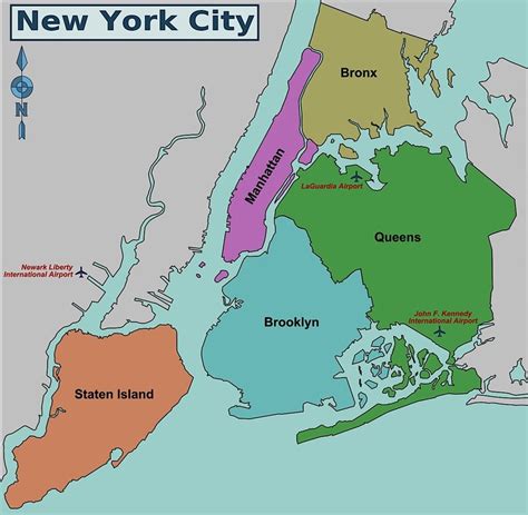 The Five 5 Boroughs Of New York City New York City