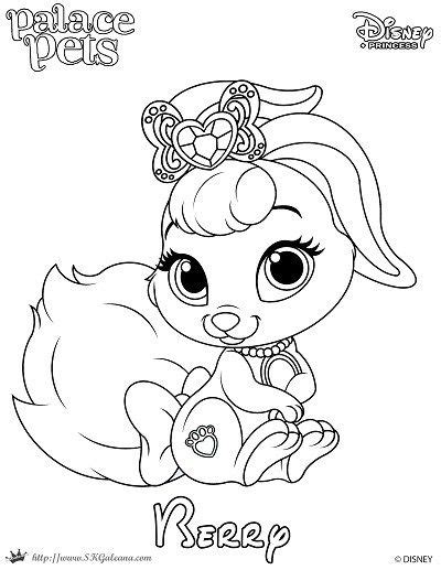 Free Coloring Page Featuring Berry From Disneys Princess Palace Pets