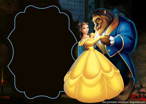 Free Beauty And The Beast With Photo Invitation Template Free