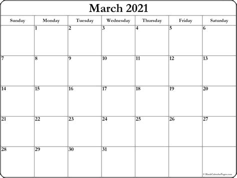 Free printable 2021 calendars that you can download, customize, & print. March 2021 blank calendar templates.