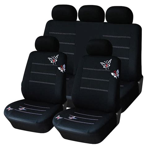 embroidery butterfly car seat covers set universal fit most cars covers with tire track detail