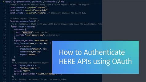 How To Authenticate Here Apis Using Oauth Youtube