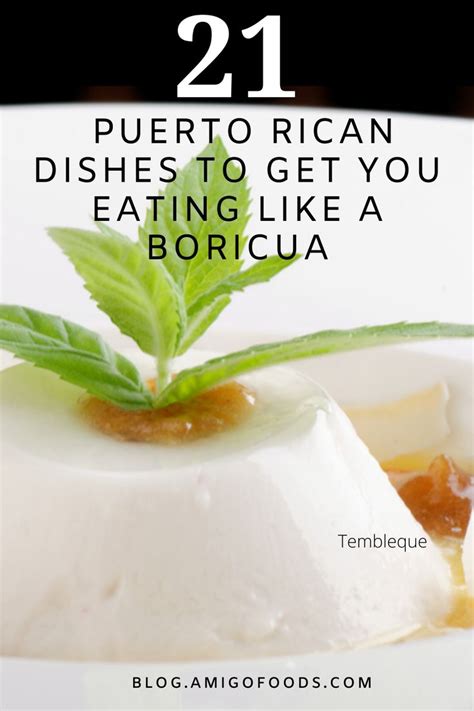 A White Plate Topped With Food And The Words 21 Puerto Rican Dishes To