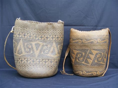 Two Authentic Old Native Basket Hand Woven Backpack For Sale Antiques