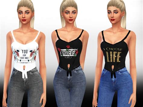 The Sims Resource Casual Camisole Tops By Saliwa Sims 4 Downloads