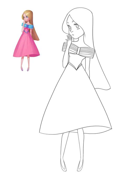 Planşe de Colorat Prințese cu Model Desene de Colorat pentru Copii Mici GOKID