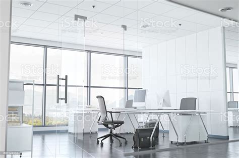 Modern Office Room With Glass Walls Stock Photo Download