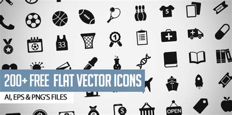 200 Free Flat Vector Icons Pack Icons Graphic Design Junction