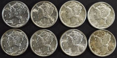 Collectors Lot Mercury Dimes Sold At Auction On 7th November Silver