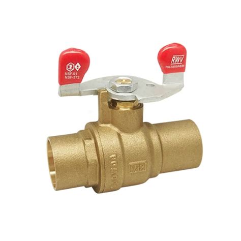 5595abw Lf Brass Full Port Ball Valve With Wing Handle Red White Valve Corp