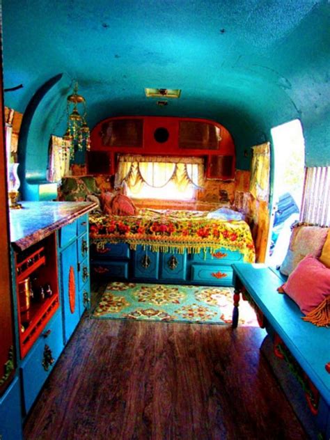 Cozy Colorful Rv Interior Ideas For Cheerful Camping Trip Vintage Camper Interior
