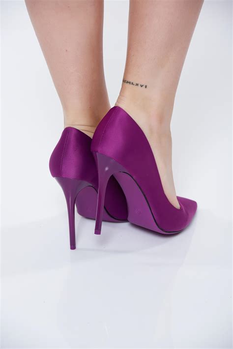 Purple Shoes Elegant From Ecological Leather Stiletto With High Heels