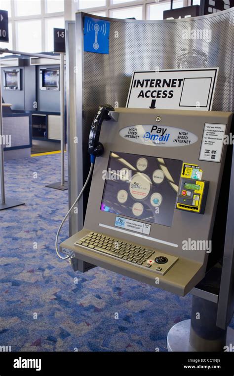 Voip Phone And Internet Terminal At Airport Stock Photo Alamy