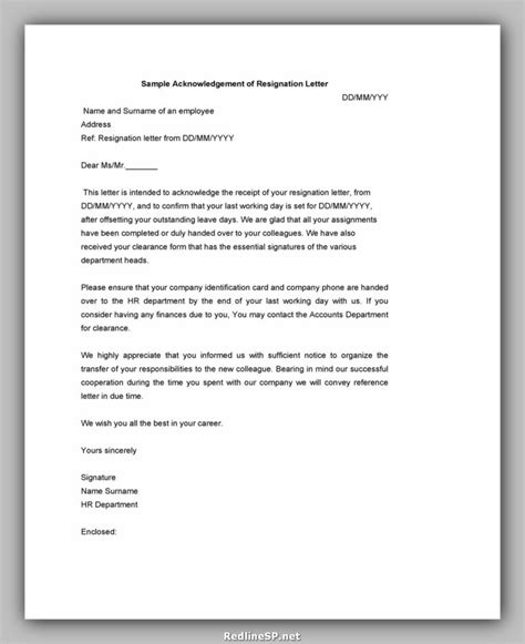 30 Free Sample Acknowledgement Letter Redlinesp