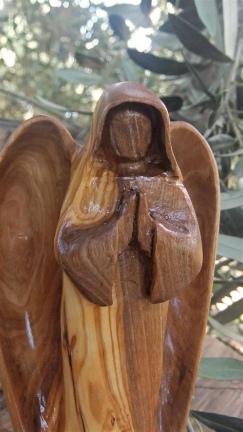 Angel Hand Carved Olive Wood Sculptureby Eric Kempson Etsy