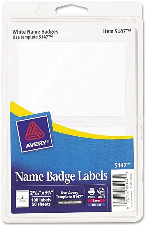 Avery 5147 Printable Self Adhesive Name Badges 2 13 X 3