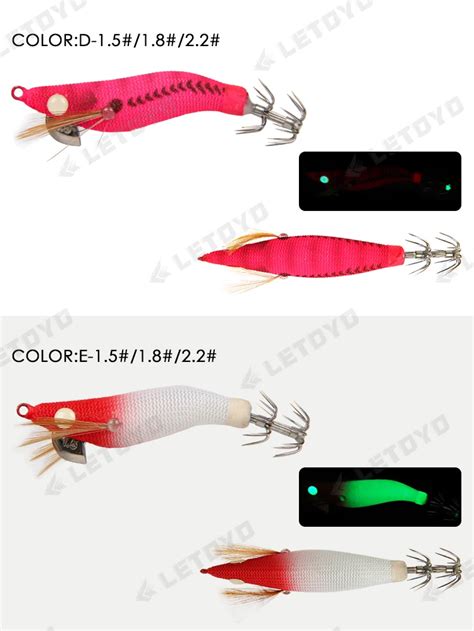 Letoyo Quality Squid Jig 1 5 1 8 2 2 Egi Luminous Fishing Lures