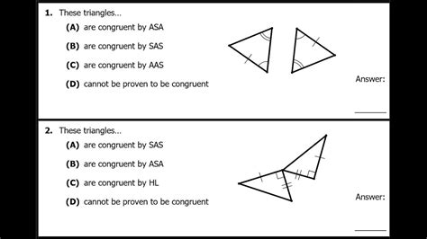 Triangle Congruence Theorems Worksheet